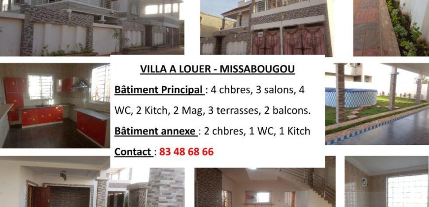 Grande villa 6 chambres avec jardin à louer – Missabougou, Bamako