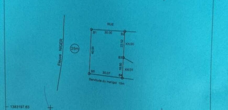 Terrain de 1.230 m² au bord du fleuve à vendre – Kabala, Bamako
