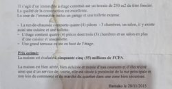 Maison à vendre Faladié , Bamako Maison à vendre Faladié , Bamako