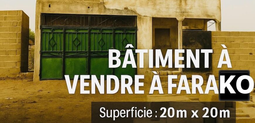 Bâtiment achevé 3 chambres à vendre – Farako, Niamana