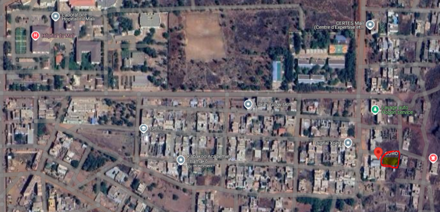 Deux parcelles collées de 500 m² à vendre – Missabougou, à 90 m de l&rsquo;Hôpital du Mali