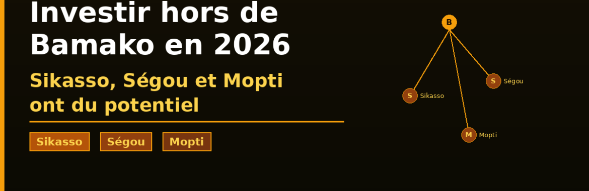 Investir hors de Bamako en 2026 : Sikasso, Ségou et Mopti ont du potentiel