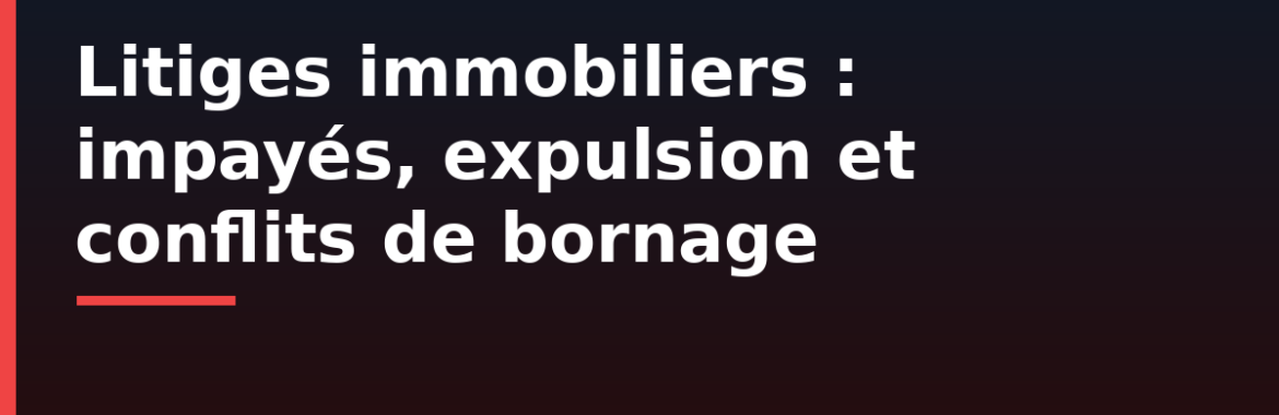 Litiges immobiliers au Mali : impayés de loyer, expulsion et conflits de bornage — vos recours