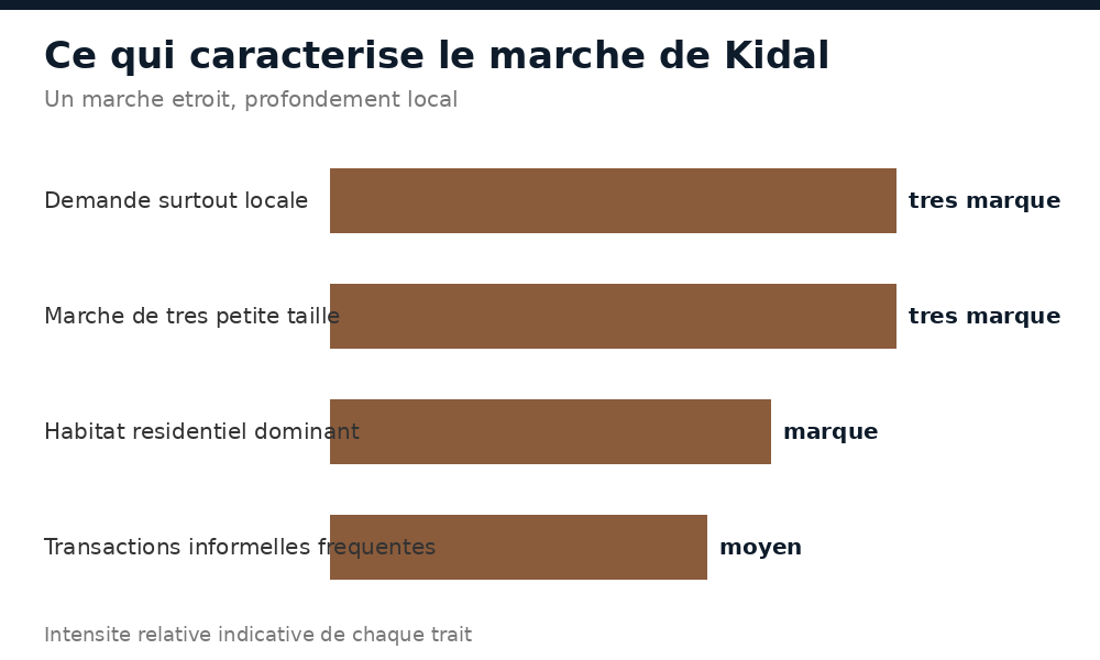 Ce qui caractérise le marché immobilier de Kidal : demande locale, petite taille, résidentiel, informel