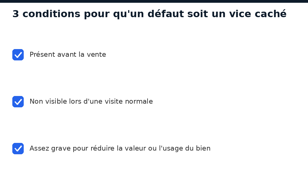Les 3 conditions pour qu'un défaut soit qualifié de vice caché au Mali