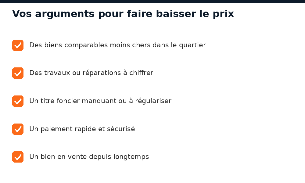 Les arguments pour faire baisser le prix d'achat d'une maison à Bamako