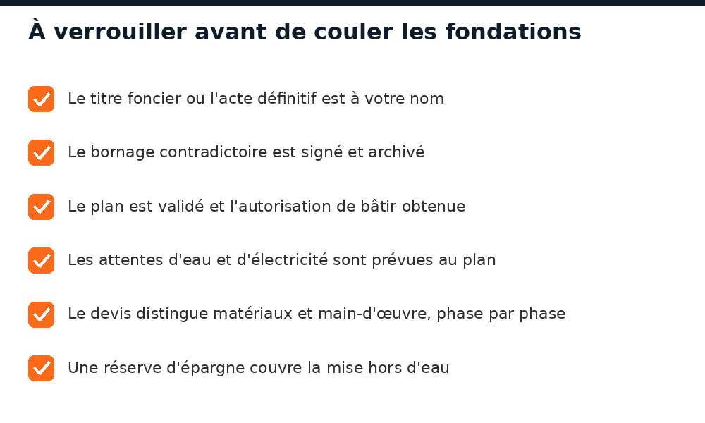 Vérifications à faire avant de couler les fondations d'une maison au Mali