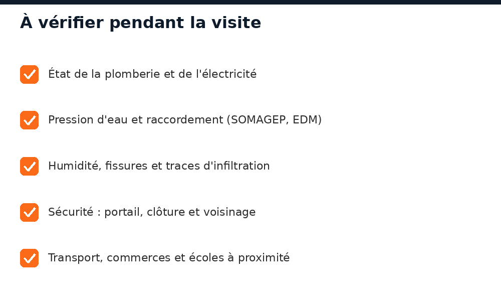 Les points à vérifier pendant la visite d'un logement à louer à Bamako