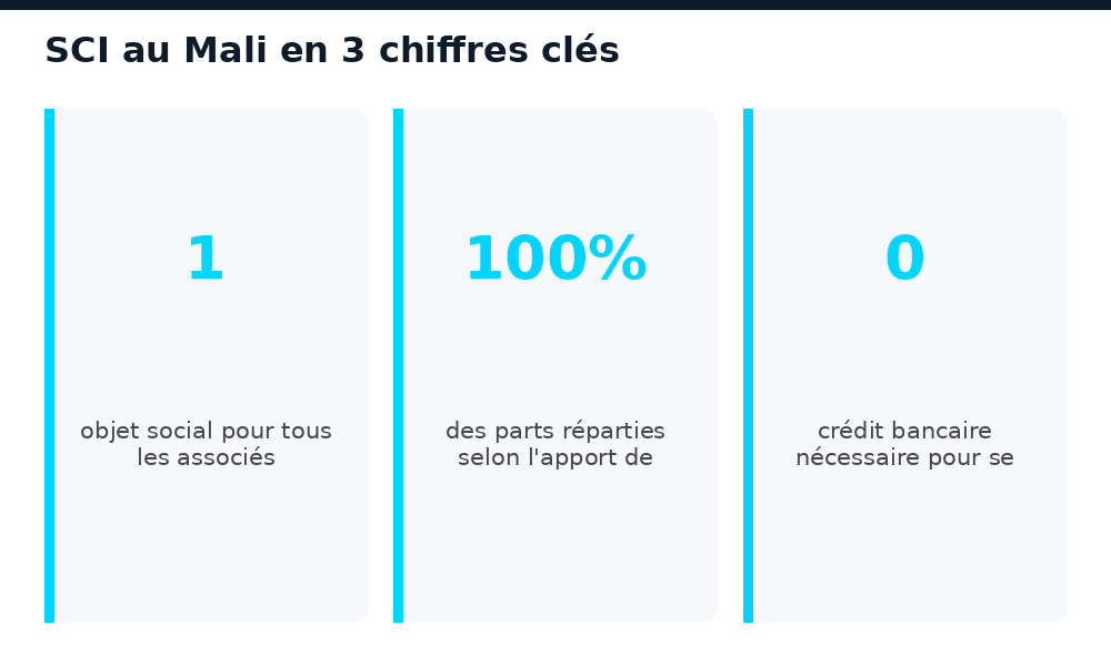 Chiffres clés d'une SCI immobilière au Mali
