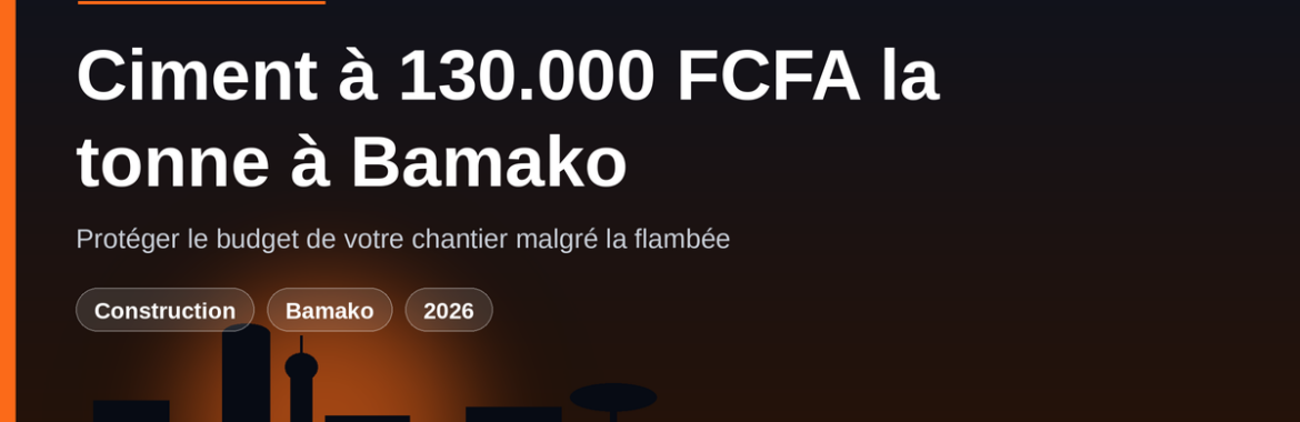 Ciment à 130.000 FCFA la tonne à Bamako : comment protéger le budget de votre chantier malgré la flambée ?