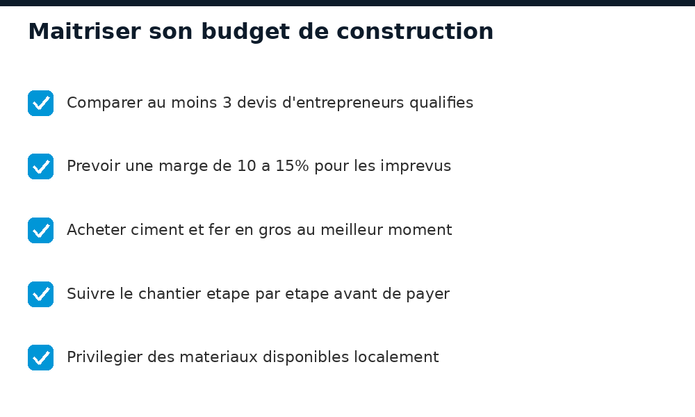 Conseils pratiques pour maîtriser son budget de construction au Mali