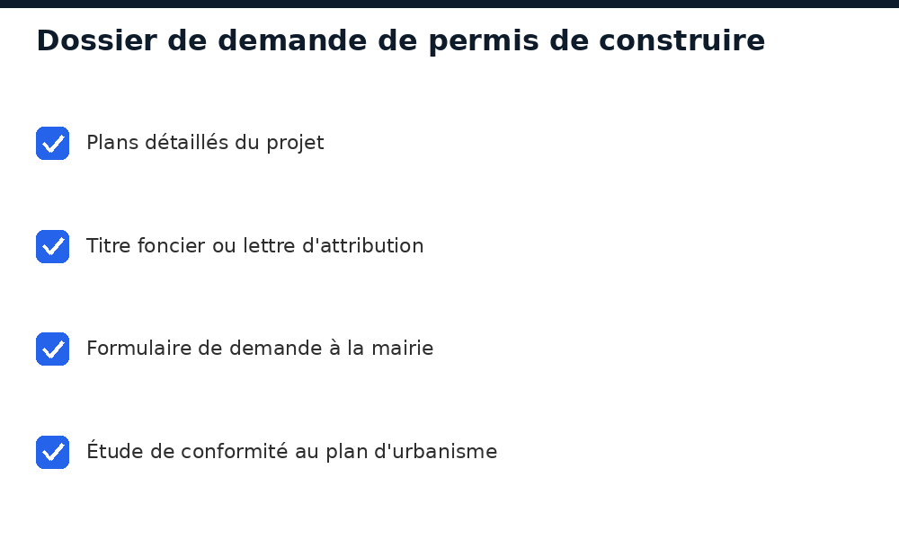 Checklist des pièces du dossier de demande de permis de construire au Mali