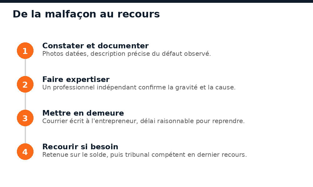 Les 4 étapes de recours contre un entrepreneur pour malfaçon de construction au Mali