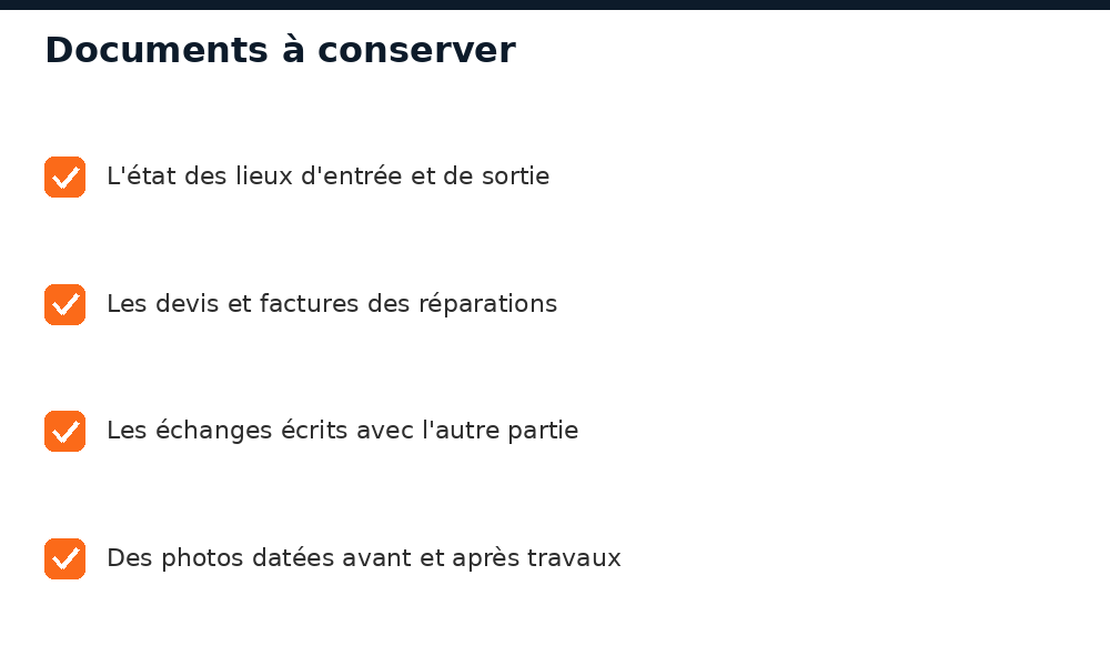 Documents à conserver pour les réparations locatives au Mali : état des lieux, devis, factures