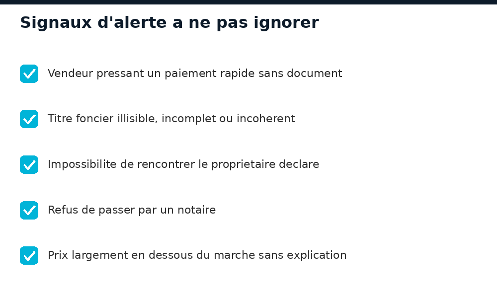 Signaux d'alerte à ne pas ignorer face à une fraude foncière au Mali