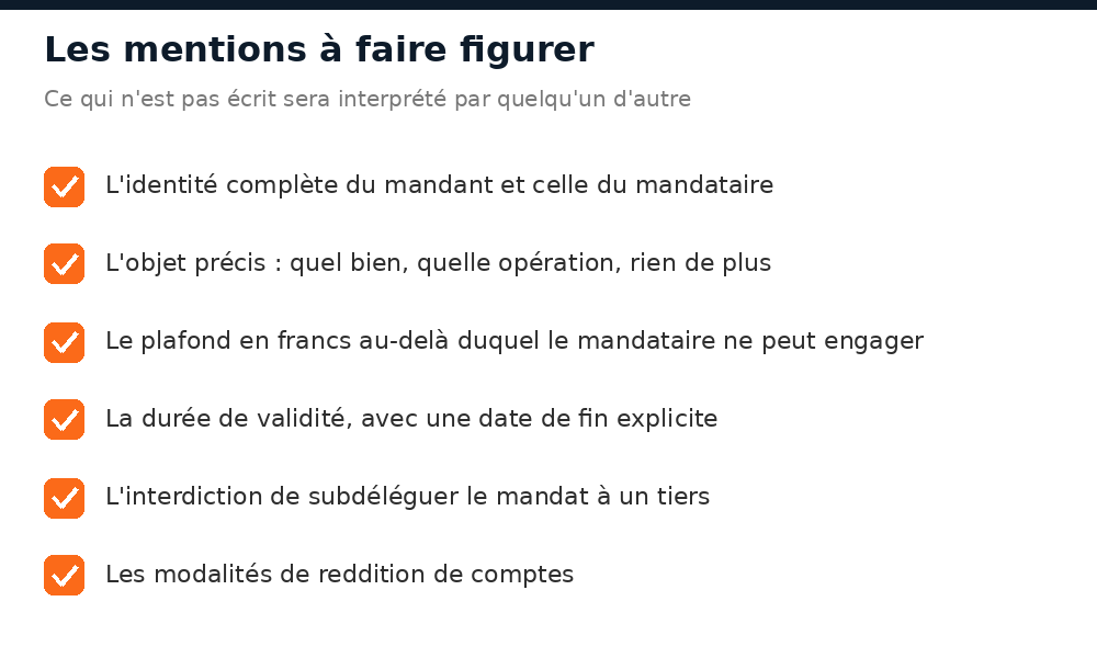 Les six mentions obligatoires d'une procuration immobilière utilisable au Mali