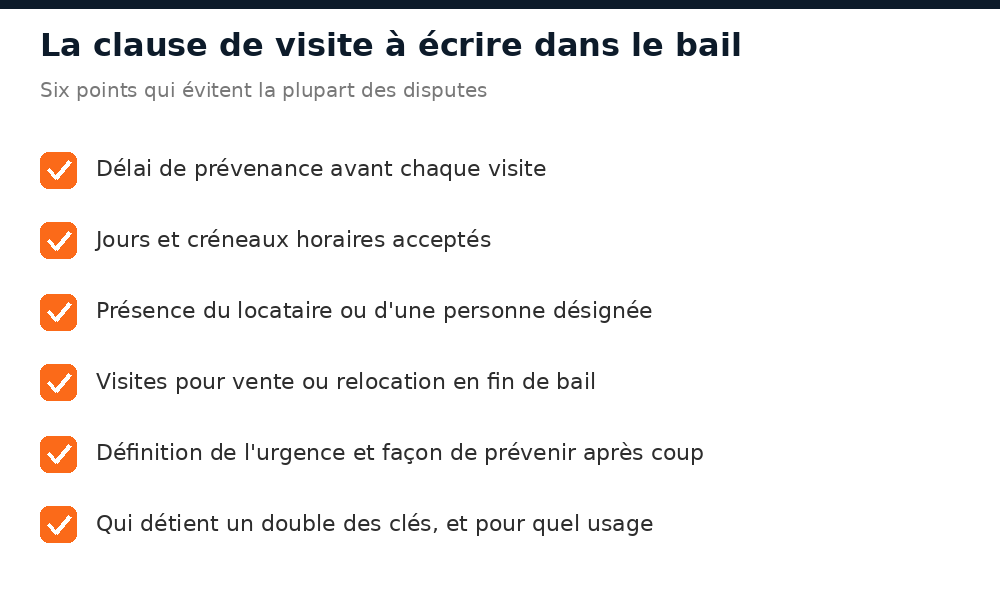 Six points à écrire dans la clause de visite d'un bail de location au Mali
