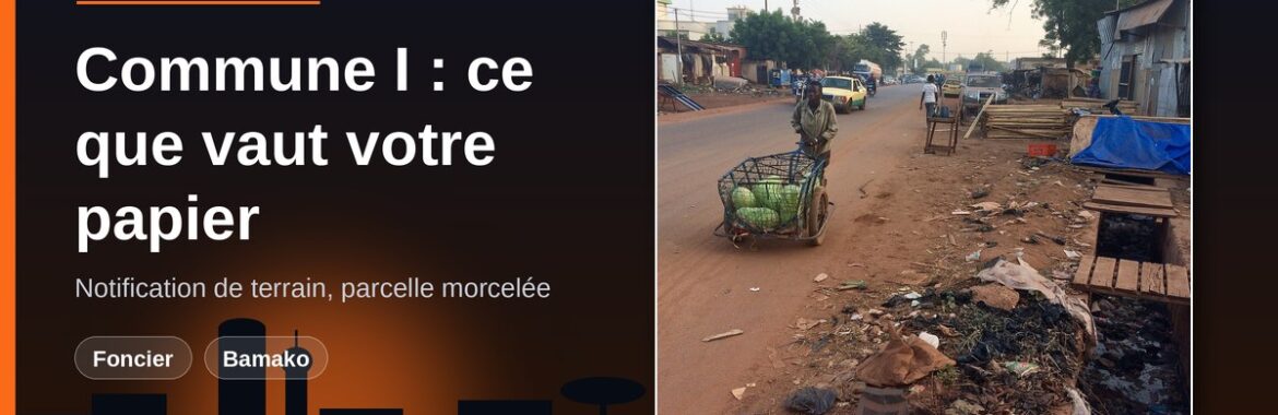 Commune I dissoute pour morcellements irréguliers : que vaut votre notification de terrain ou votre parcelle morcelée à Bamako ?